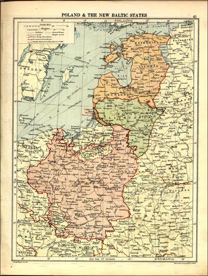 STARE mapy Polski... - 1920 london-geographical-institute_the-peoples-atlas_1920_poland-and-the-new-baltic-states.jpg